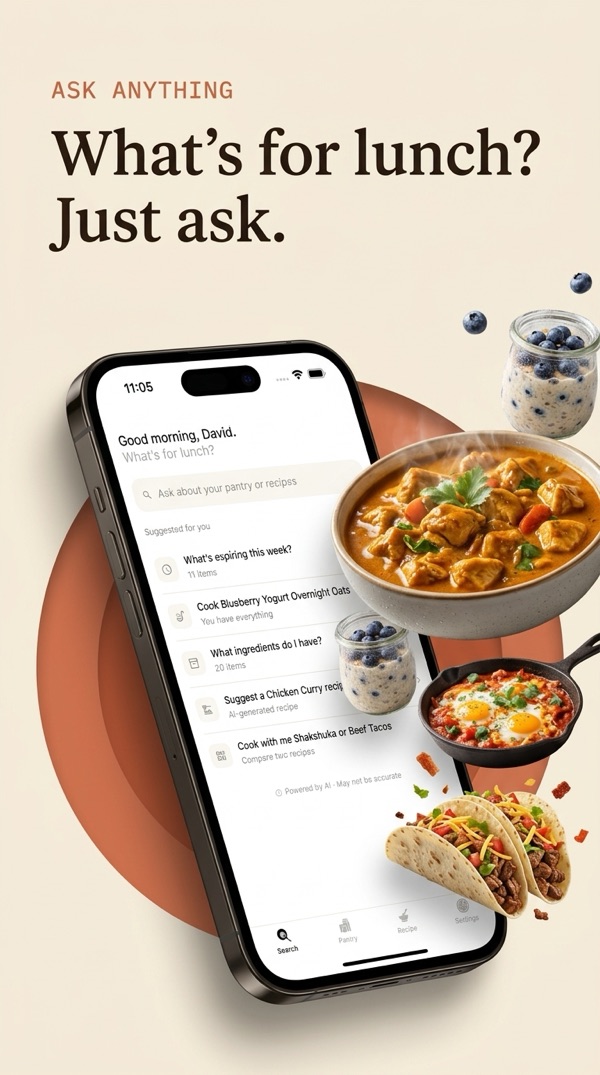 Hey Pantry! AI 助手搜索界面